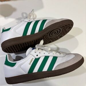 Adidas Samba White and Green Trainers